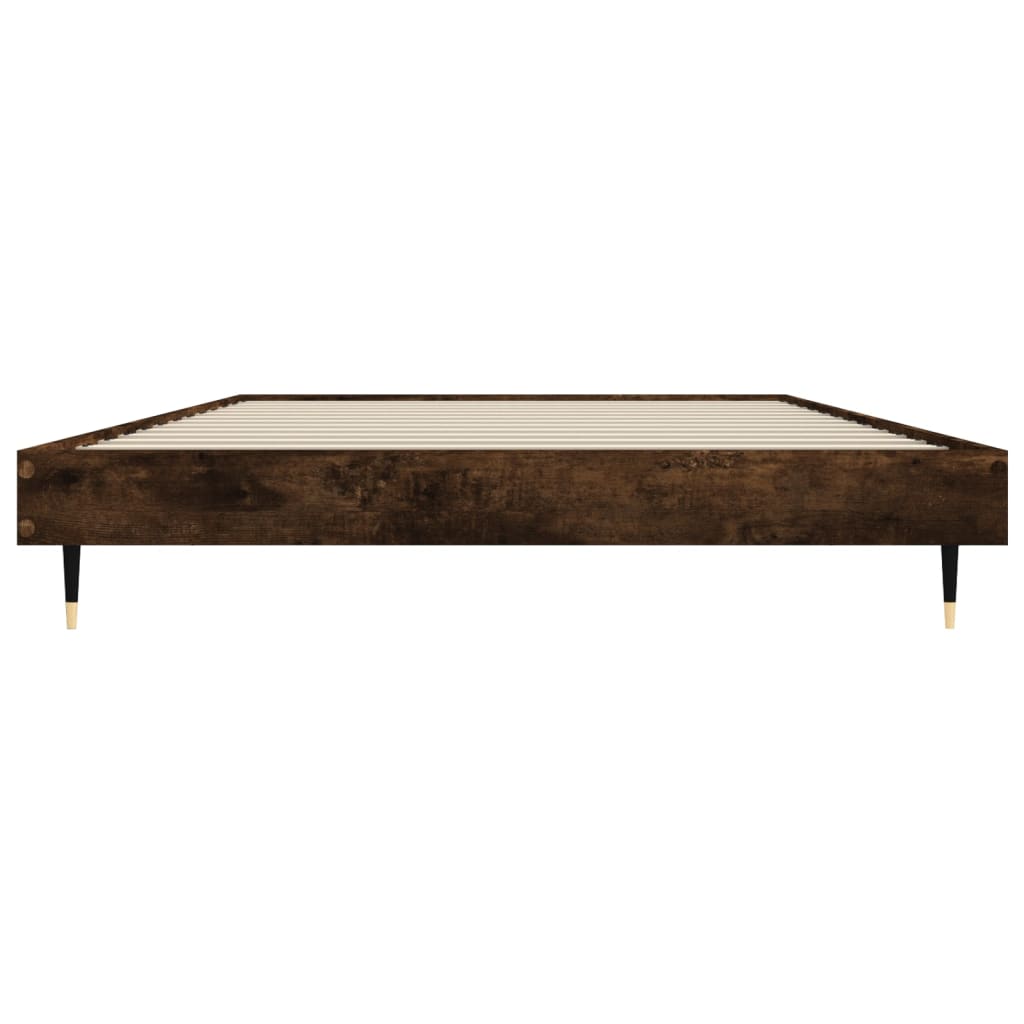 Bedframe zonder matras hout gerookt eikenkleurig 90x190 cm is nu te koop bij PeponiXL, paradijselijk wonen!