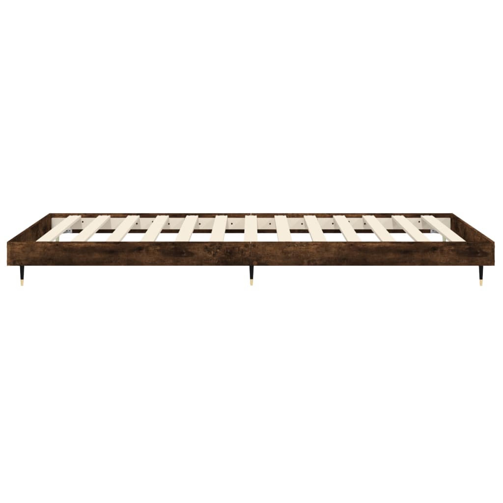 Bedframe zonder matras hout gerookt eikenkleurig 90x190 cm is nu te koop bij PeponiXL, paradijselijk wonen!