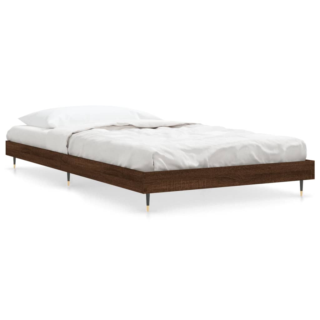 Bedframe zonder matras bewerkt hout bruin eikenkleur 90x190 cm is nu te koop bij PeponiXL, paradijselijk wonen!