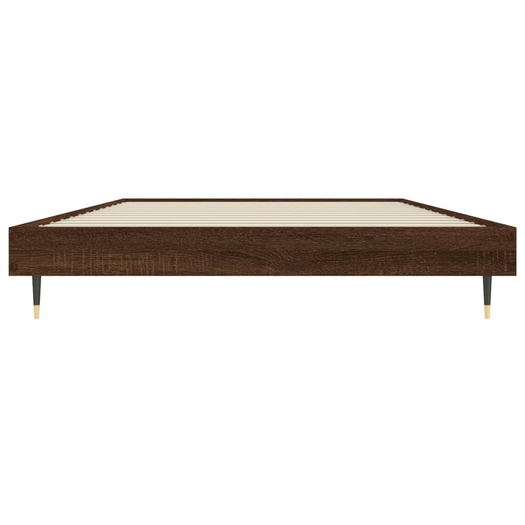 Bedframe zonder matras bewerkt hout bruin eikenkleur 90x190 cm is nu te koop bij PeponiXL, paradijselijk wonen!