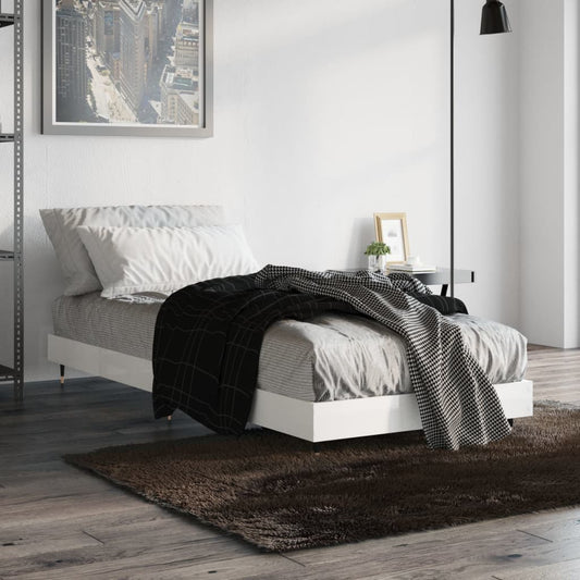 Bedframe bewerkt hout hoogglans wit 75x190 cm is nu te koop bij PeponiXL, paradijselijk wonen!