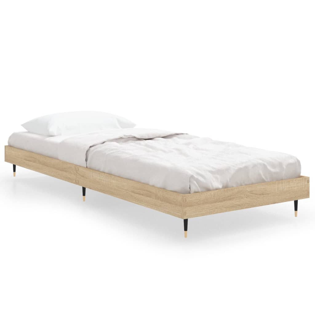 Bedframe zonder matras hout sonoma eikenkleurig 75x190 cm is nu te koop bij PeponiXL, paradijselijk wonen!