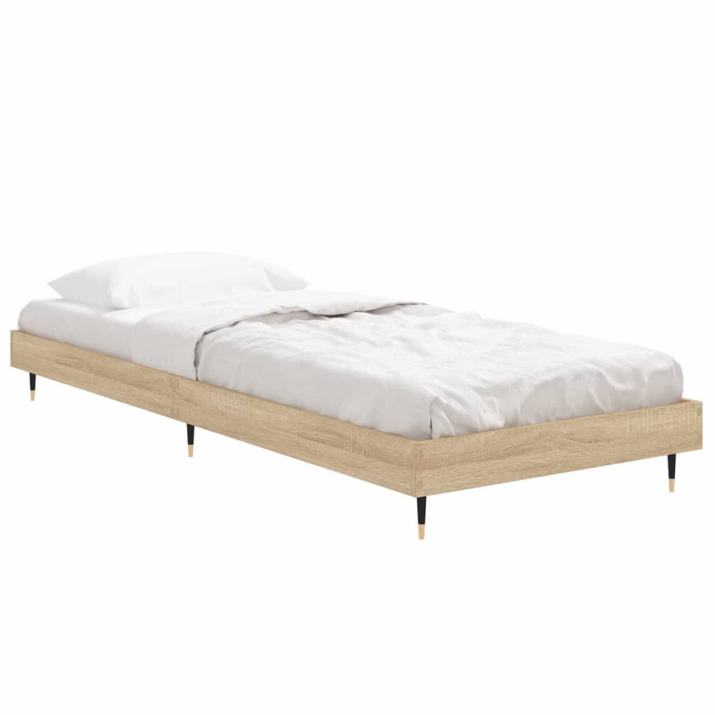 Bedframe zonder matras hout sonoma eikenkleurig 75x190 cm is nu te koop bij PeponiXL, paradijselijk wonen!