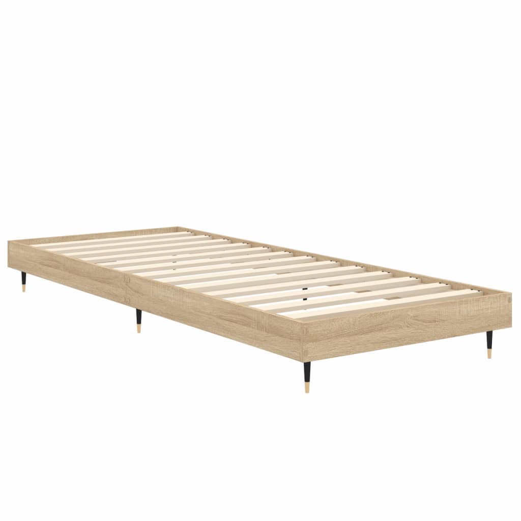 Bedframe zonder matras hout sonoma eikenkleurig 75x190 cm is nu te koop bij PeponiXL, paradijselijk wonen!