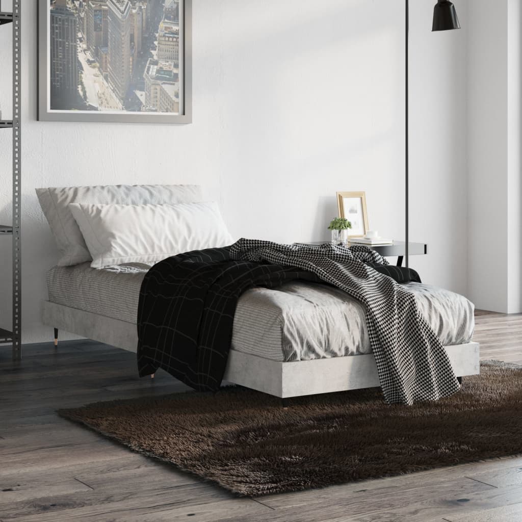 Bedframe bewerkt hout betongrijs 75x190 cm is nu te koop bij PeponiXL, paradijselijk wonen!