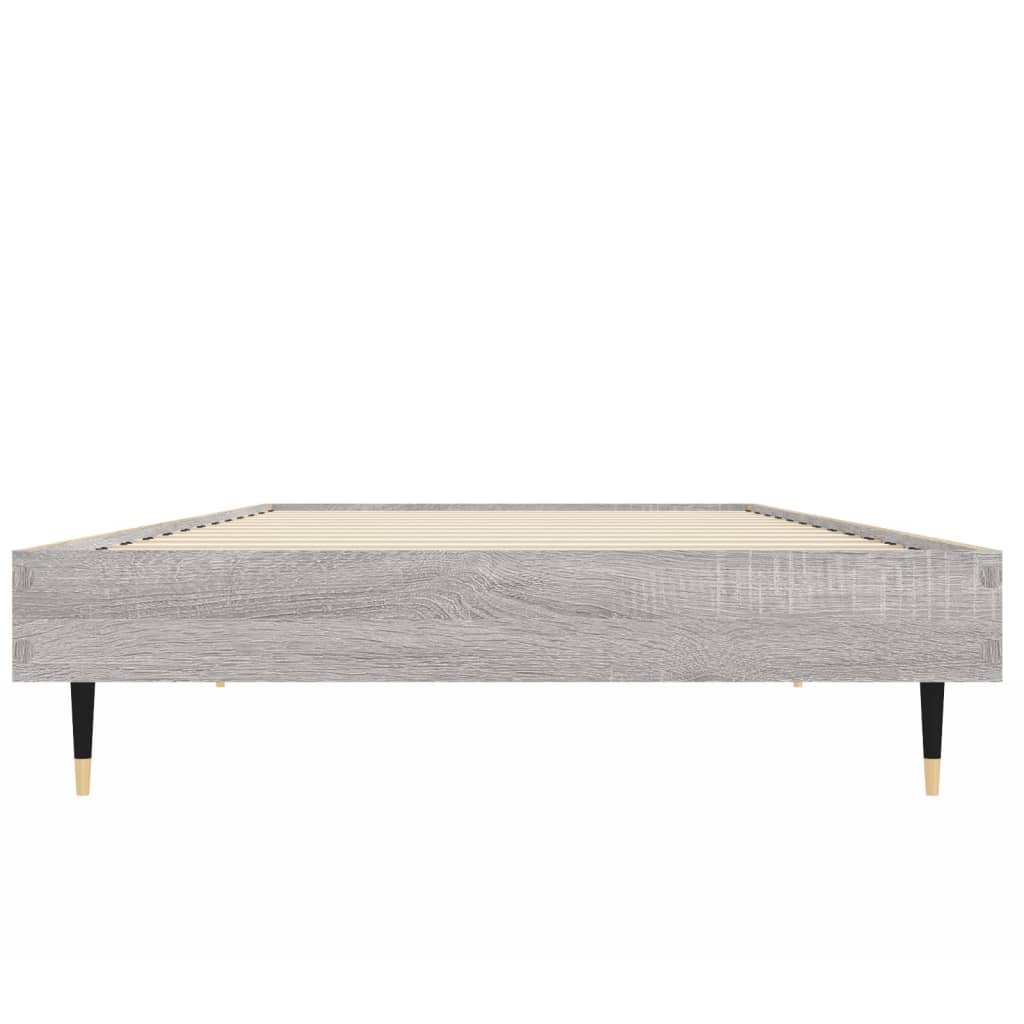 Bedframe bewerkt hout grijs sonoma eikenkleurig 75x190 cm is nu te koop bij PeponiXL, paradijselijk wonen!