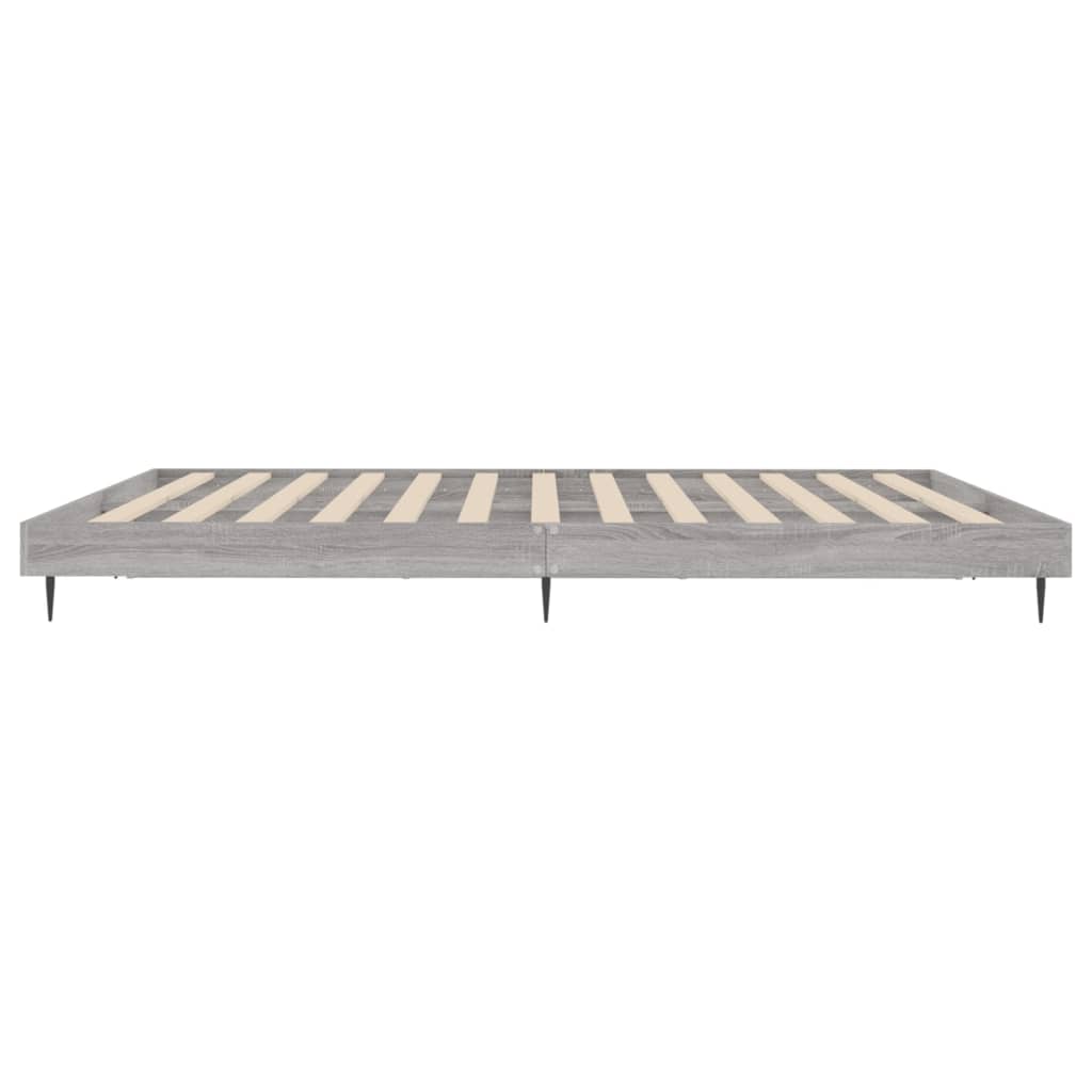 Bedframe bewerkt hout grijs sonoma eikenkleurig 160x200 cm is nu te koop bij PeponiXL, paradijselijk wonen!