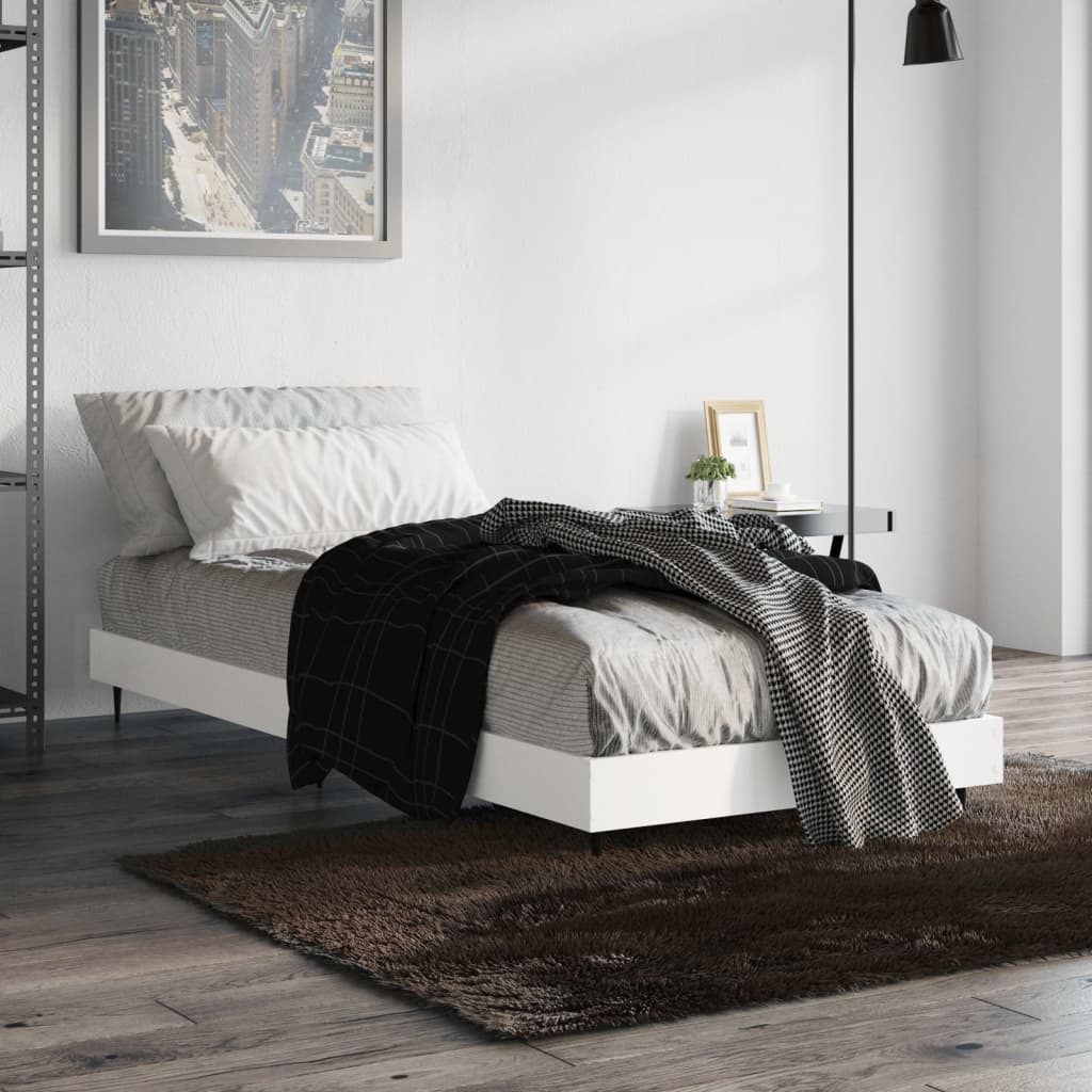 Bedframe bewerkt hout wit 75x190 cm is nu te koop bij PeponiXL, paradijselijk wonen!