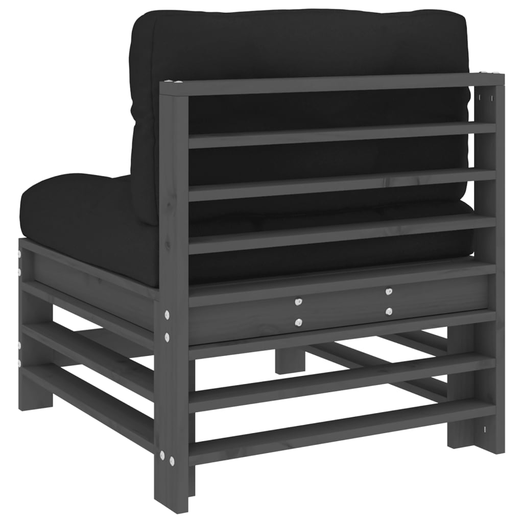 Middenbank met kussens massief grenenhout grijs is nu te koop bij PeponiXL, paradijselijk wonen!