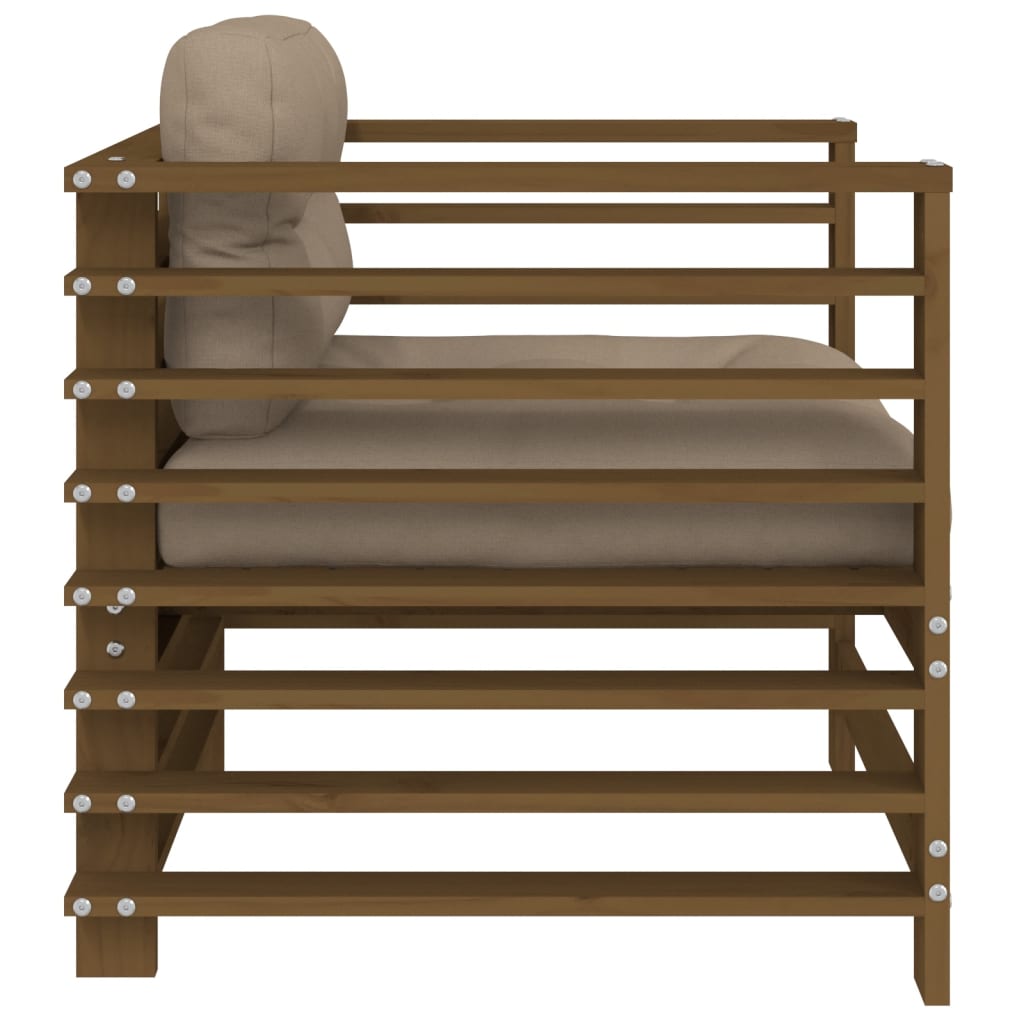 Tuinstoelen 2 st met kussens massief grenenhout honingbruin is nu te koop bij PeponiXL, paradijselijk wonen!