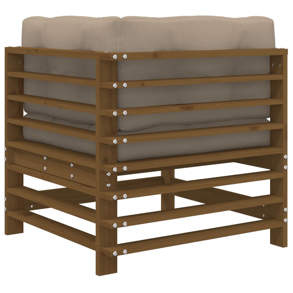 Hoekbanken 2 st met kussens massief grenenhout honingbruin is nu te koop bij PeponiXL, paradijselijk wonen!