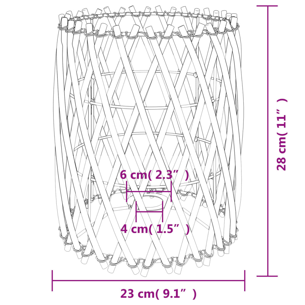 Lampenkap Ø23x28 cm wicker is nu te koop bij PeponiXL, paradijselijk wonen!