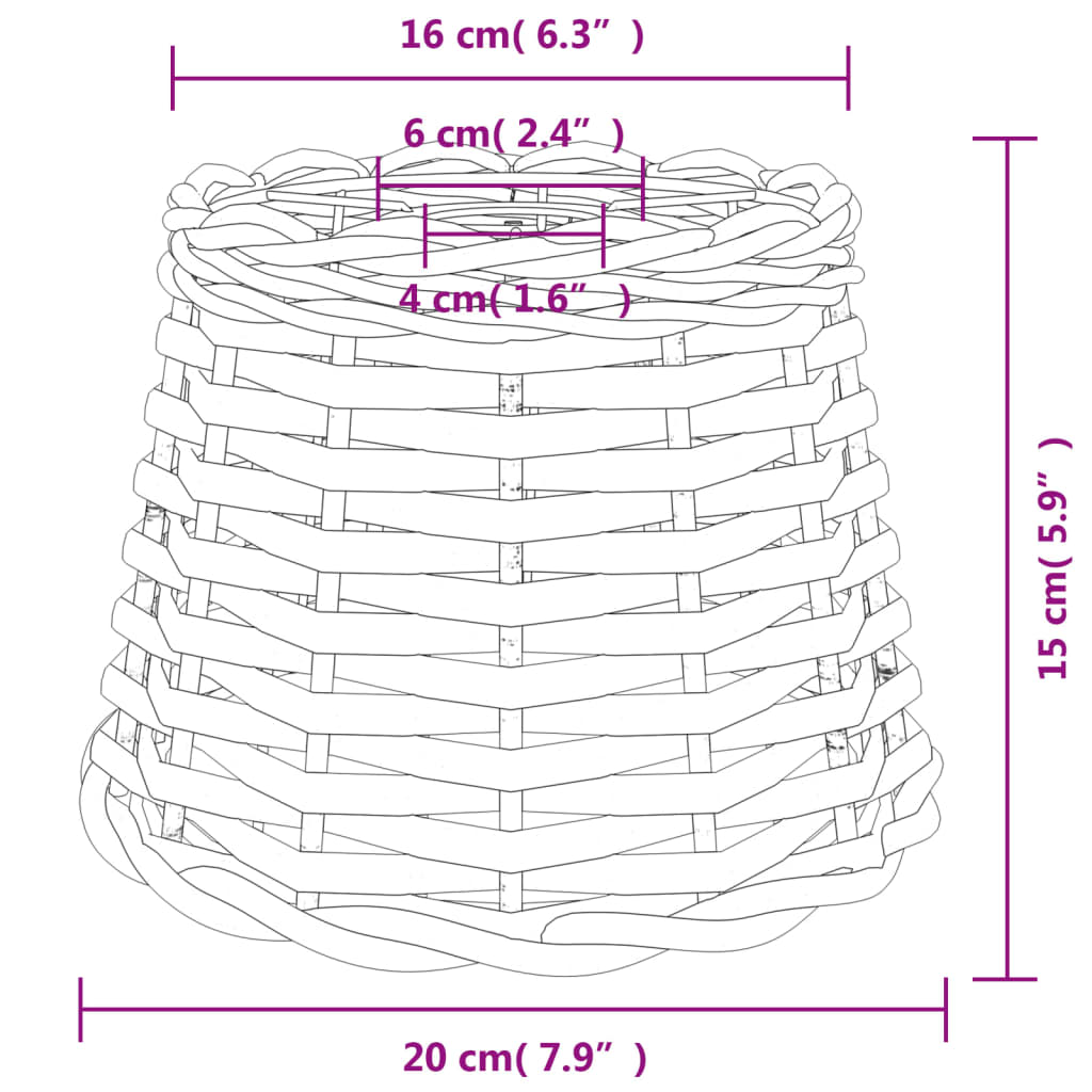 Plafondlampenkap Ø20x15 cm wicker wit is nu te koop bij PeponiXL, paradijselijk wonen!