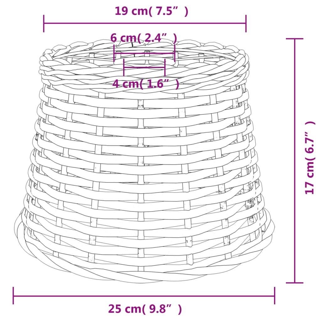 Plafondlampenkap Ø25x17 cm wicker wit is nu te koop bij PeponiXL, paradijselijk wonen!