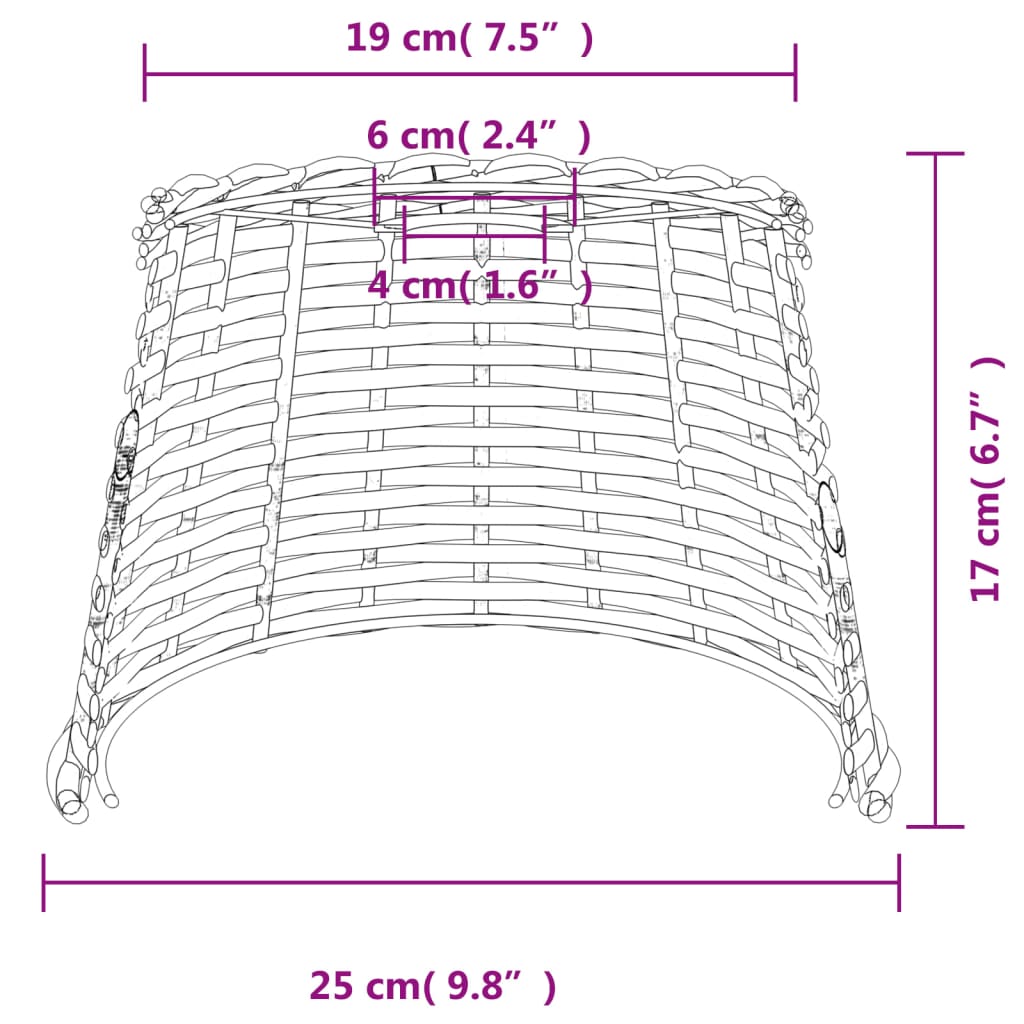 Plafondlampenkap Ø25x17 cm wicker wit is nu te koop bij PeponiXL, paradijselijk wonen!