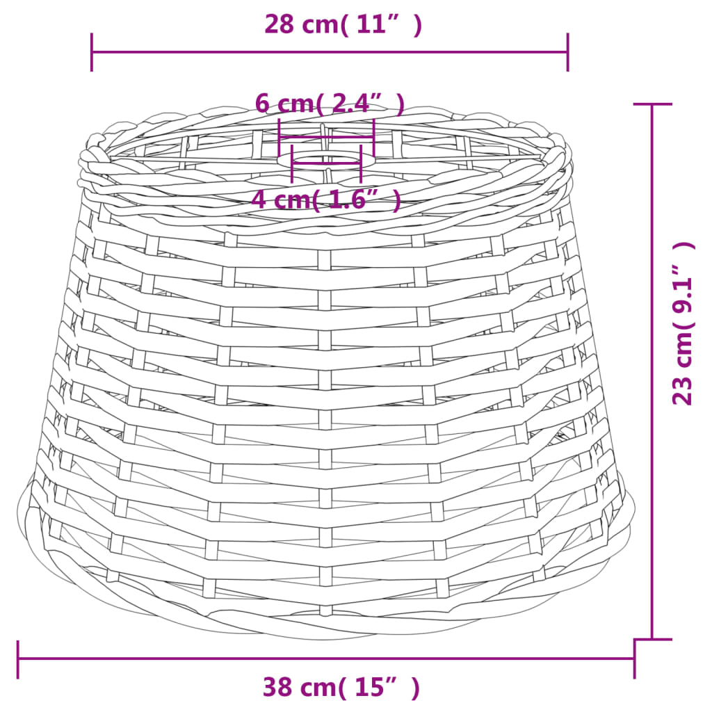 Plafondlampenkap Ø38x23 cm wicker wit is nu te koop bij PeponiXL, paradijselijk wonen!