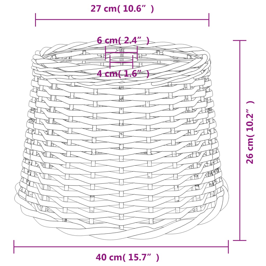 Plafondlampenkap Ø40x26 cm wicker wit is nu te koop bij PeponiXL, paradijselijk wonen!