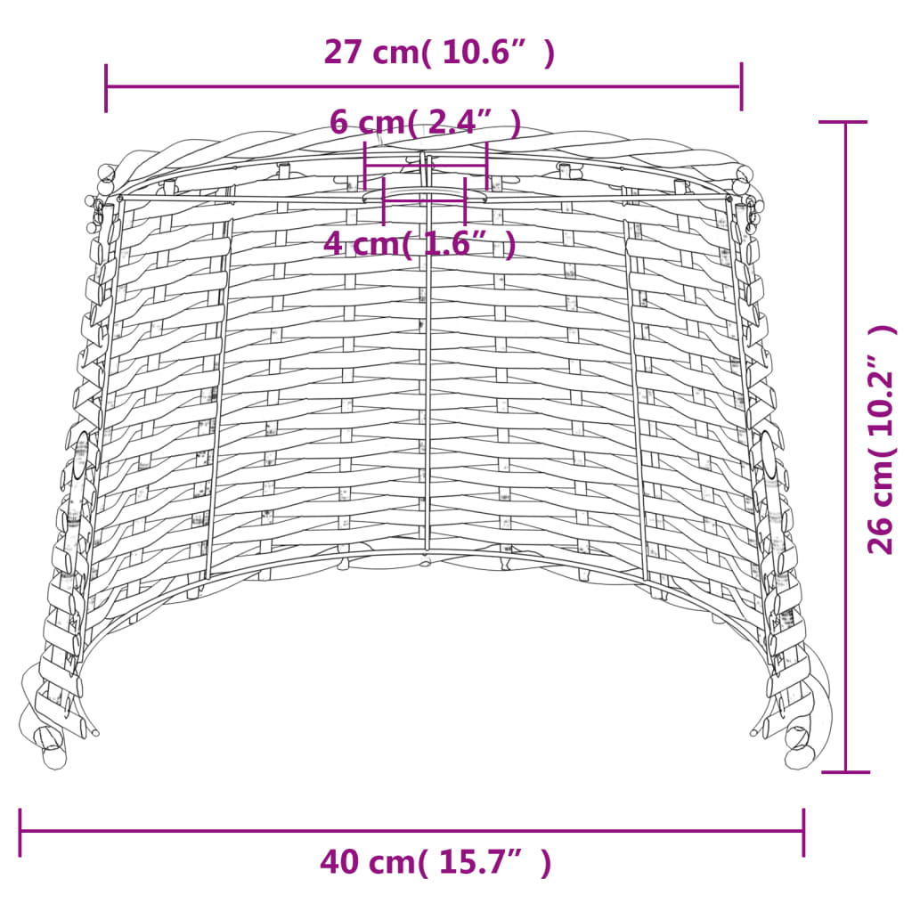 Plafondlampenkap Ø40x26 cm wicker wit is nu te koop bij PeponiXL, paradijselijk wonen!