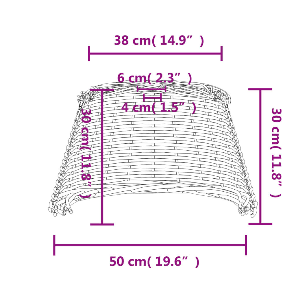 Plafondlampenkap Ø50x30 cm wicker wit is nu te koop bij PeponiXL, paradijselijk wonen!