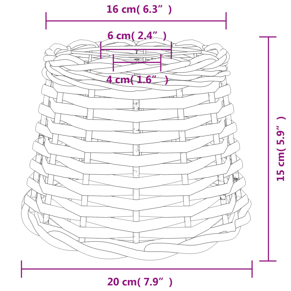 Plafondlampenkap Ø20x15 cm wicker bruin is nu te koop bij PeponiXL, paradijselijk wonen!