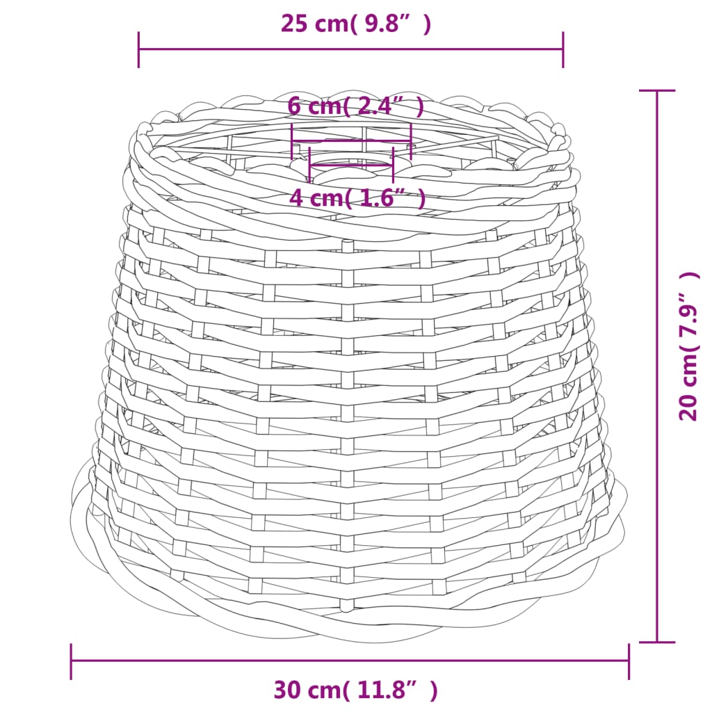 Plafondlampenkap Ø30x20 cm wicker bruin is nu te koop bij PeponiXL, paradijselijk wonen!