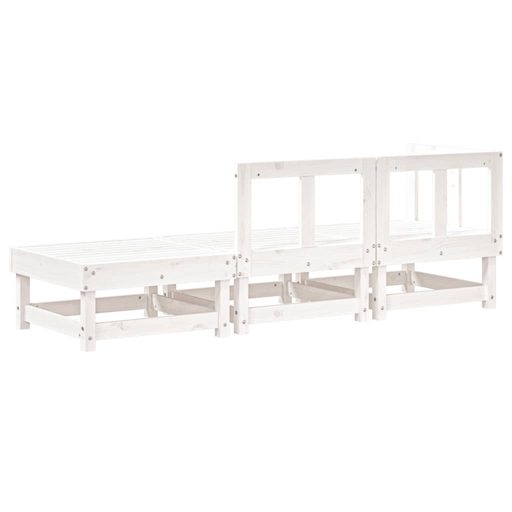 3-delige Loungeset massief grenenhout wit is nu te koop bij PeponiXL, paradijselijk wonen!