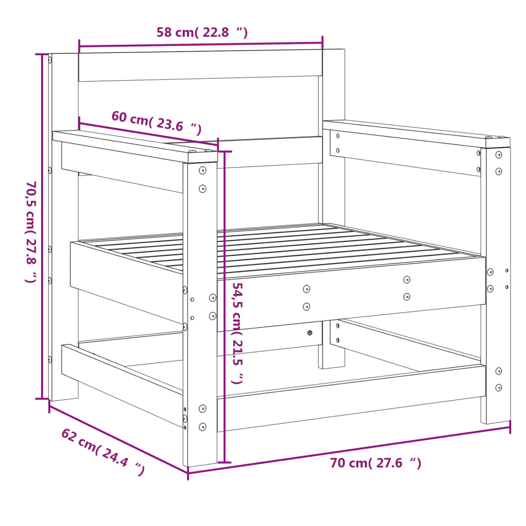 Tuinstoelen 2 st massief grenenhout wit is nu te koop bij PeponiXL, paradijselijk wonen!
