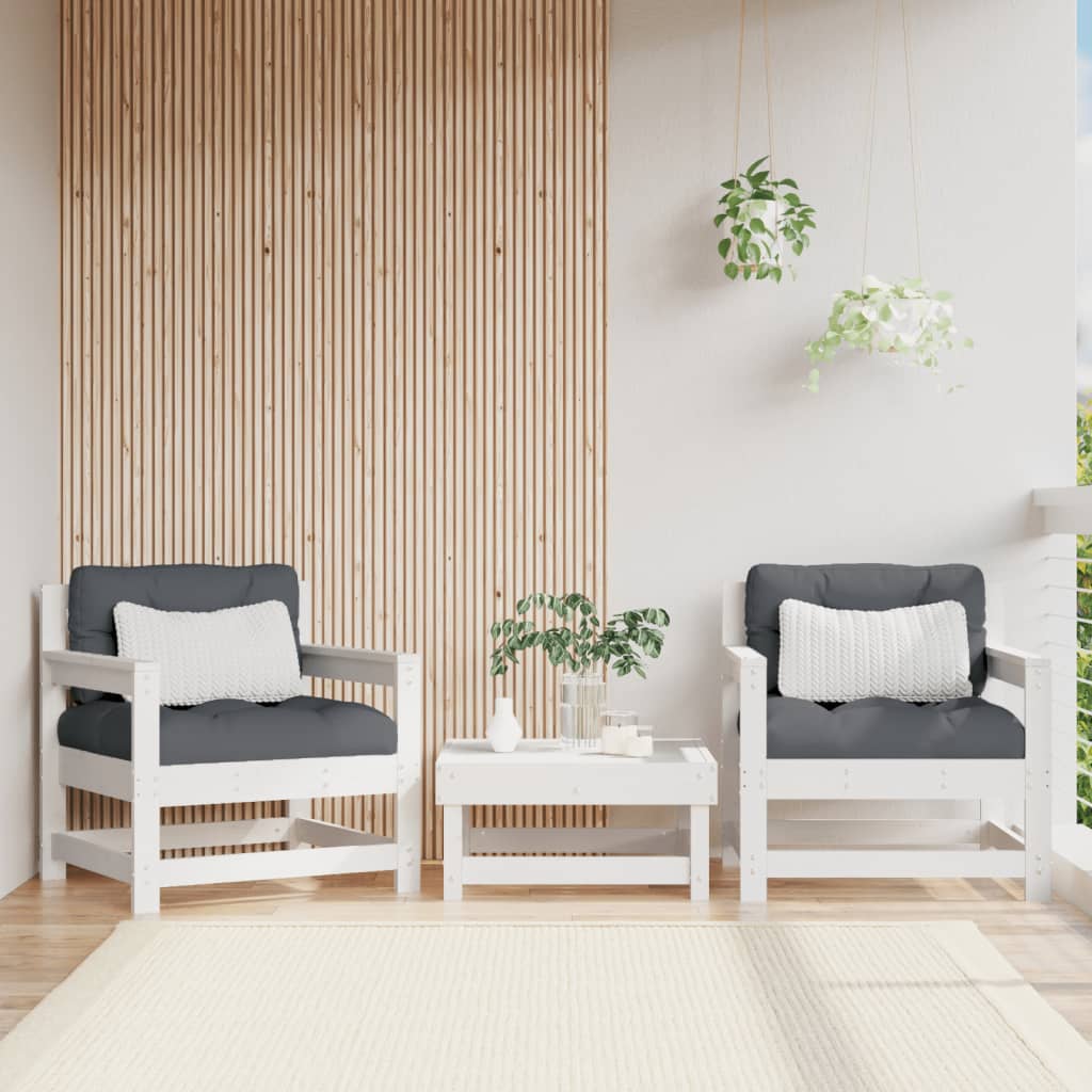 Tuinstoelen 2 st massief grenenhout wit is nu te koop bij PeponiXL, paradijselijk wonen!