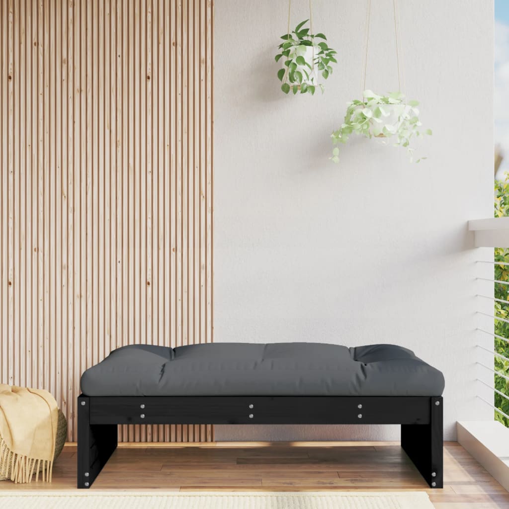 Tuinvoetenbank 120x80 cm massief grenenhout zwart is nu te koop bij PeponiXL, paradijselijk wonen!