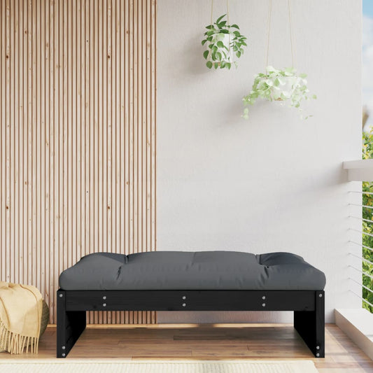 Tuinvoetenbank 120x80 cm massief grenenhout zwart is nu te koop bij PeponiXL, paradijselijk wonen!