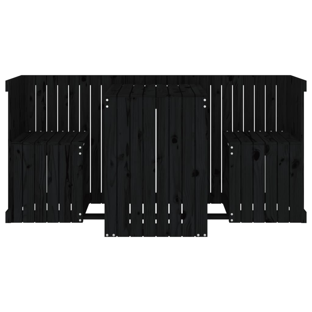 Balkonset 2-zits massief grenenhout zwart is nu te koop bij PeponiXL, paradijselijk wonen!