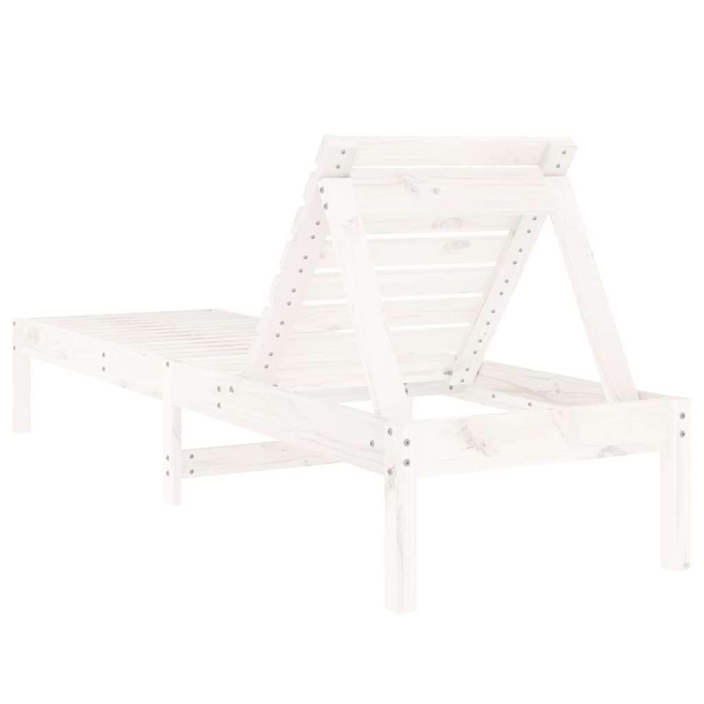 Ligstoelen 2 st 199,5x60x74 cm massief grenenhout wit is nu te koop bij PeponiXL, paradijselijk wonen!