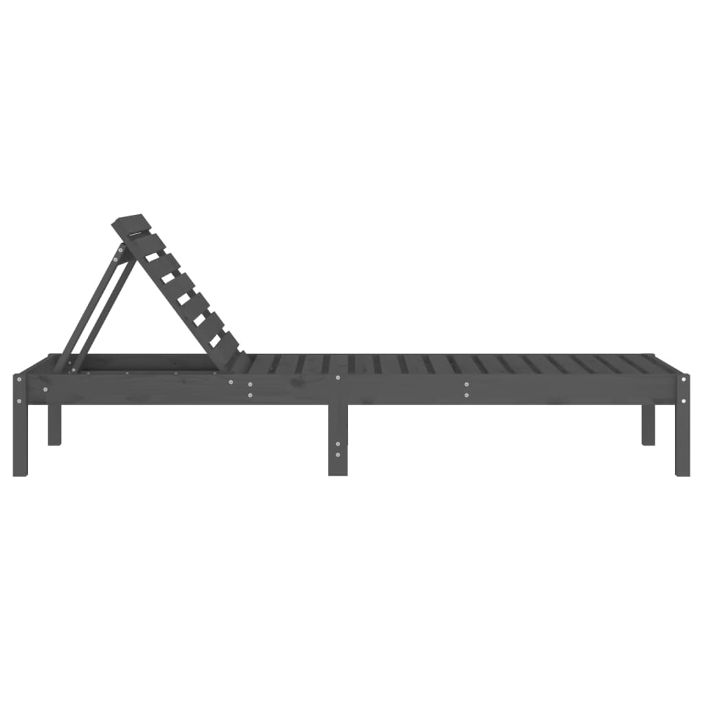 Ligbedden 2 st 199,5x60x74 cm massief grenenhout grijs is nu te koop bij PeponiXL, paradijselijk wonen!