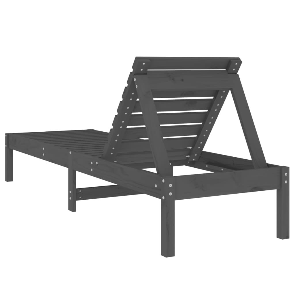 Ligbedden 2 st 199,5x60x74 cm massief grenenhout grijs is nu te koop bij PeponiXL, paradijselijk wonen!