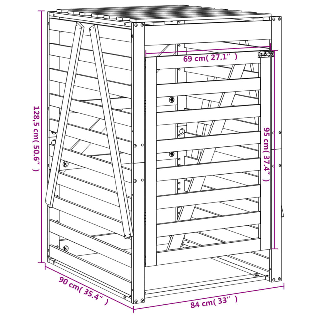 Containerberging 84x90x128,5 cm massief grenenhout is nu te koop bij PeponiXL, paradijselijk wonen!