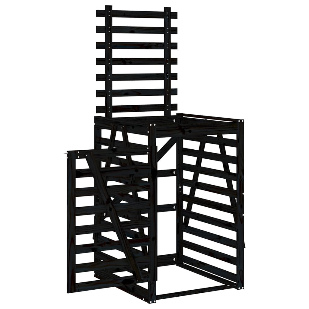 Containerberging 84x90x128,5 cm massief grenenhout zwart is nu te koop bij PeponiXL, paradijselijk wonen!