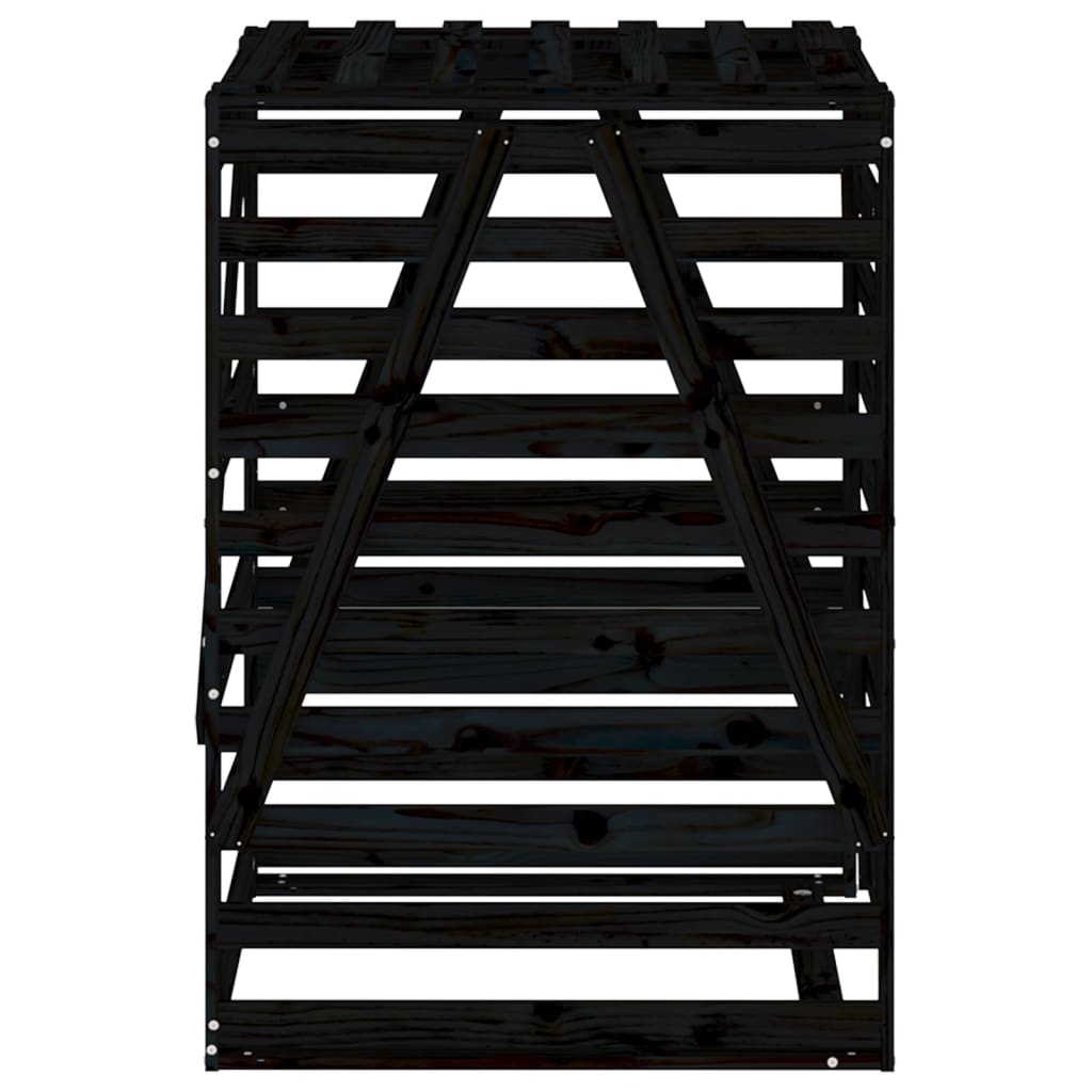 Containerberging 84x90x128,5 cm massief grenenhout zwart is nu te koop bij PeponiXL, paradijselijk wonen!