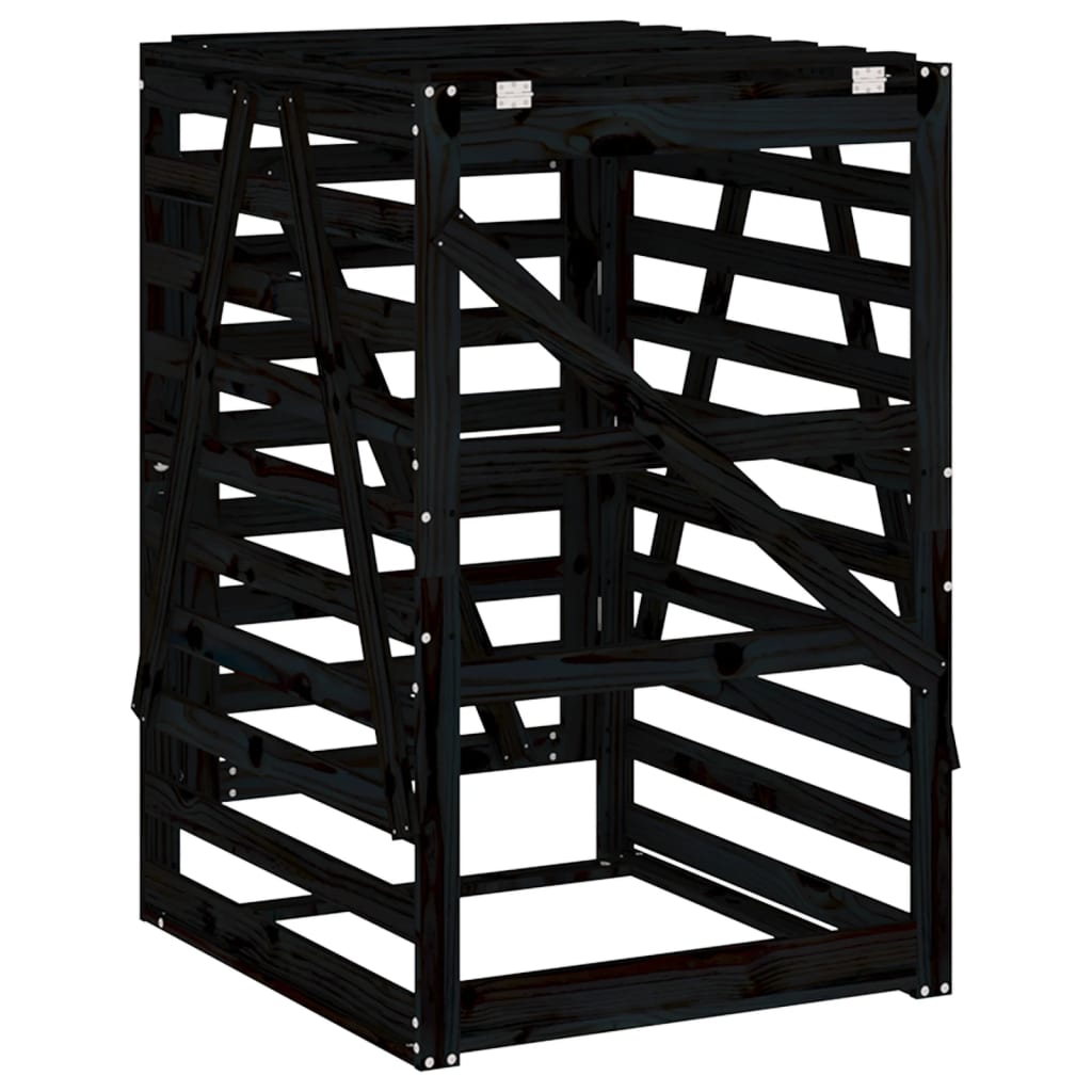 Containerberging 84x90x128,5 cm massief grenenhout zwart is nu te koop bij PeponiXL, paradijselijk wonen!