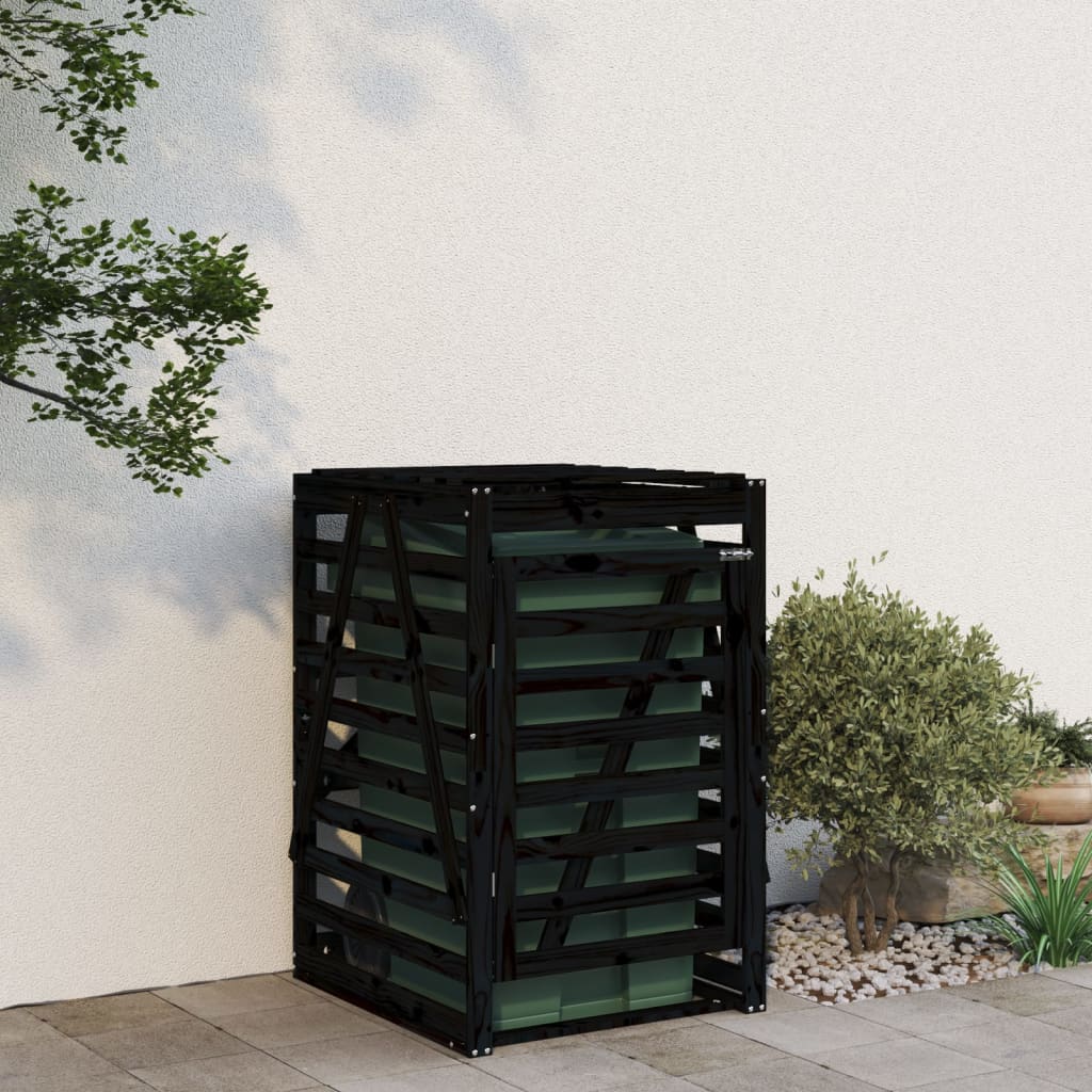 Containerberging 84x90x128,5 cm massief grenenhout zwart is nu te koop bij PeponiXL, paradijselijk wonen!