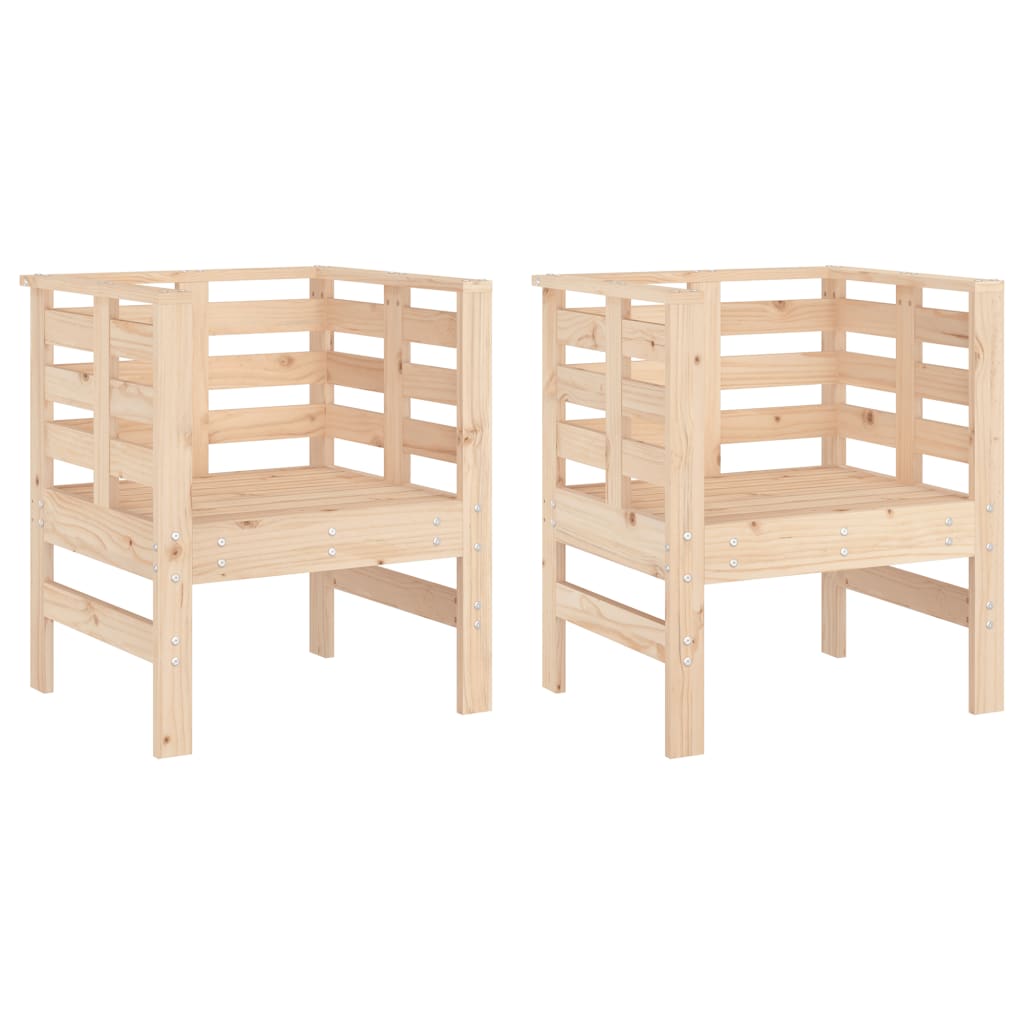 Tuinstoelen 2 st 61,5x53x71 cm massief grenenhout is nu te koop bij PeponiXL, paradijselijk wonen!