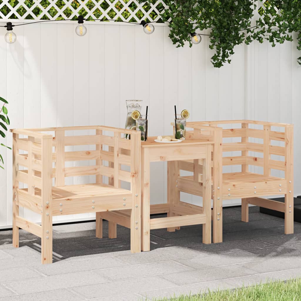 Tuinstoelen 2 st 61,5x53x71 cm massief grenenhout is nu te koop bij PeponiXL, paradijselijk wonen!