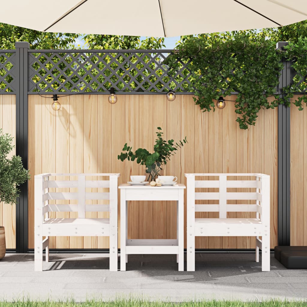 Tuinstoelen 2 st 61,5x53x71 cm massief grenenhout wit is nu te koop bij PeponiXL, paradijselijk wonen!