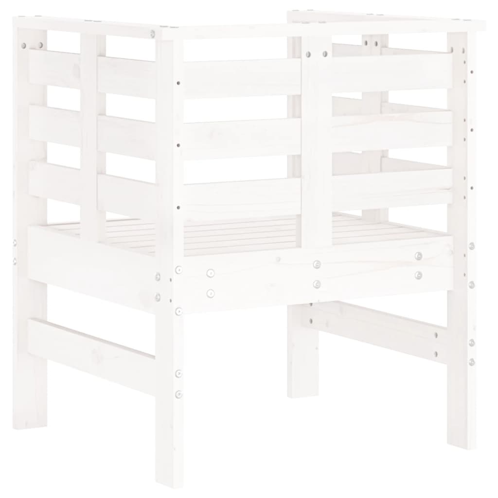 Tuinstoelen 2 st 61,5x53x71 cm massief grenenhout wit is nu te koop bij PeponiXL, paradijselijk wonen!
