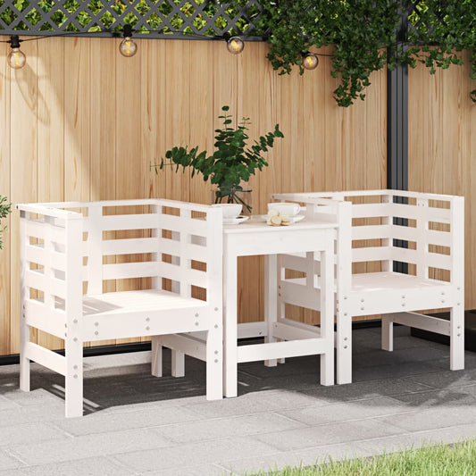 Tuinstoelen 2 st 61,5x53x71 cm massief grenenhout wit is nu te koop bij PeponiXL, paradijselijk wonen!