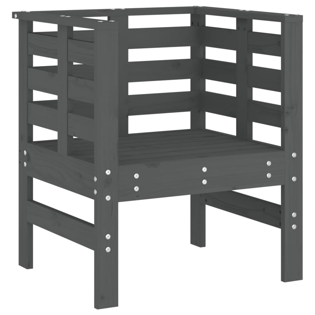 Tuinstoelen 2 st 61,5x53x71 cm massief grenenhout grijs is nu te koop bij PeponiXL, paradijselijk wonen!