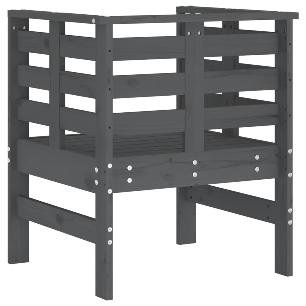 Tuinstoelen 2 st 61,5x53x71 cm massief grenenhout grijs is nu te koop bij PeponiXL, paradijselijk wonen!