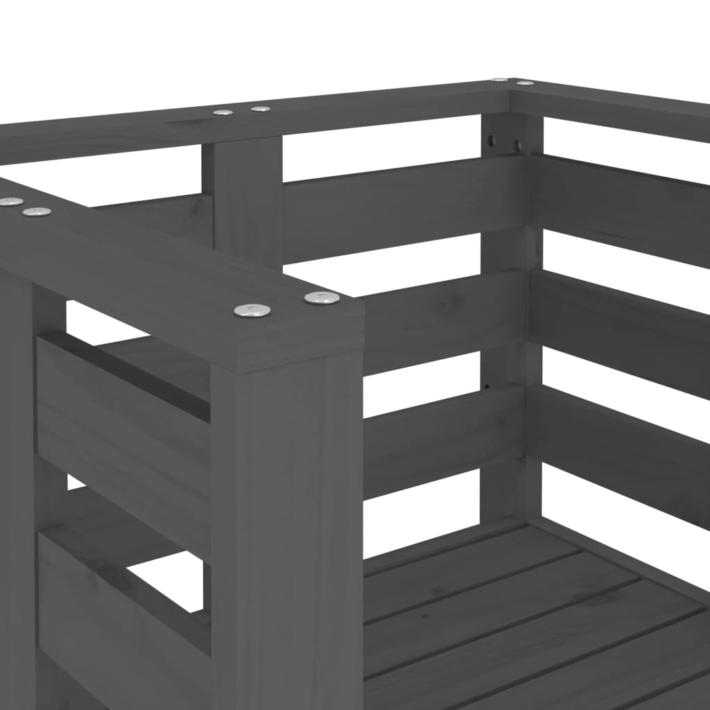 Tuinstoelen 2 st 61,5x53x71 cm massief grenenhout grijs is nu te koop bij PeponiXL, paradijselijk wonen!
