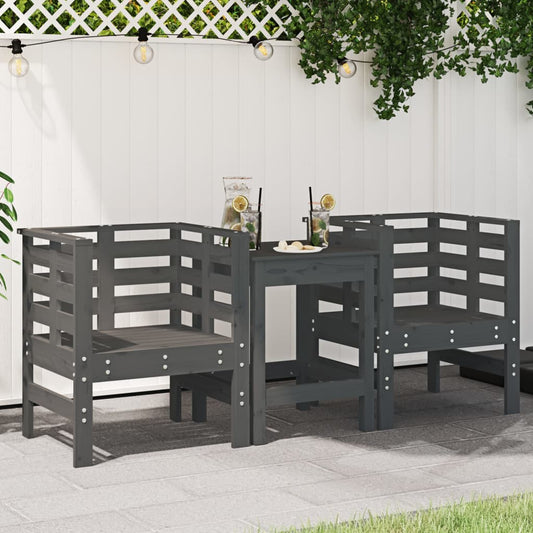 Tuinstoelen 2 st 61,5x53x71 cm massief grenenhout grijs is nu te koop bij PeponiXL, paradijselijk wonen!