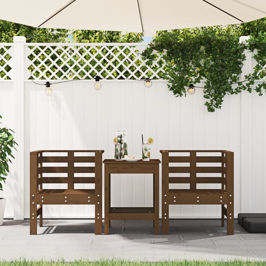 Tuinstoelen 2 st 61,5x53x71 cm massief grenenhout honingbruin is nu te koop bij PeponiXL, paradijselijk wonen!