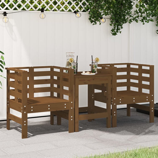 Tuinstoelen 2 st 61,5x53x71 cm massief grenenhout honingbruin is nu te koop bij PeponiXL, paradijselijk wonen!